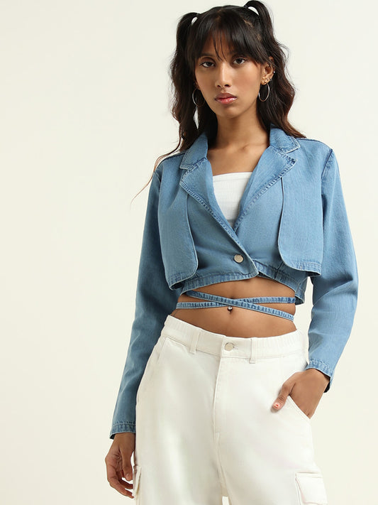 Nuon Blue Tailored Cropped Jacket