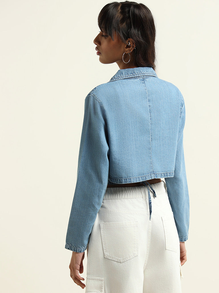 Nuon Blue Tailored Cropped Jacket