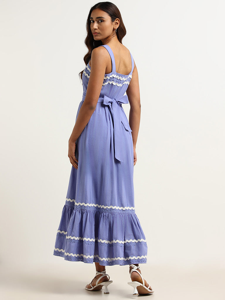 LOV Lavender Cotton Strappy Maxi Dress