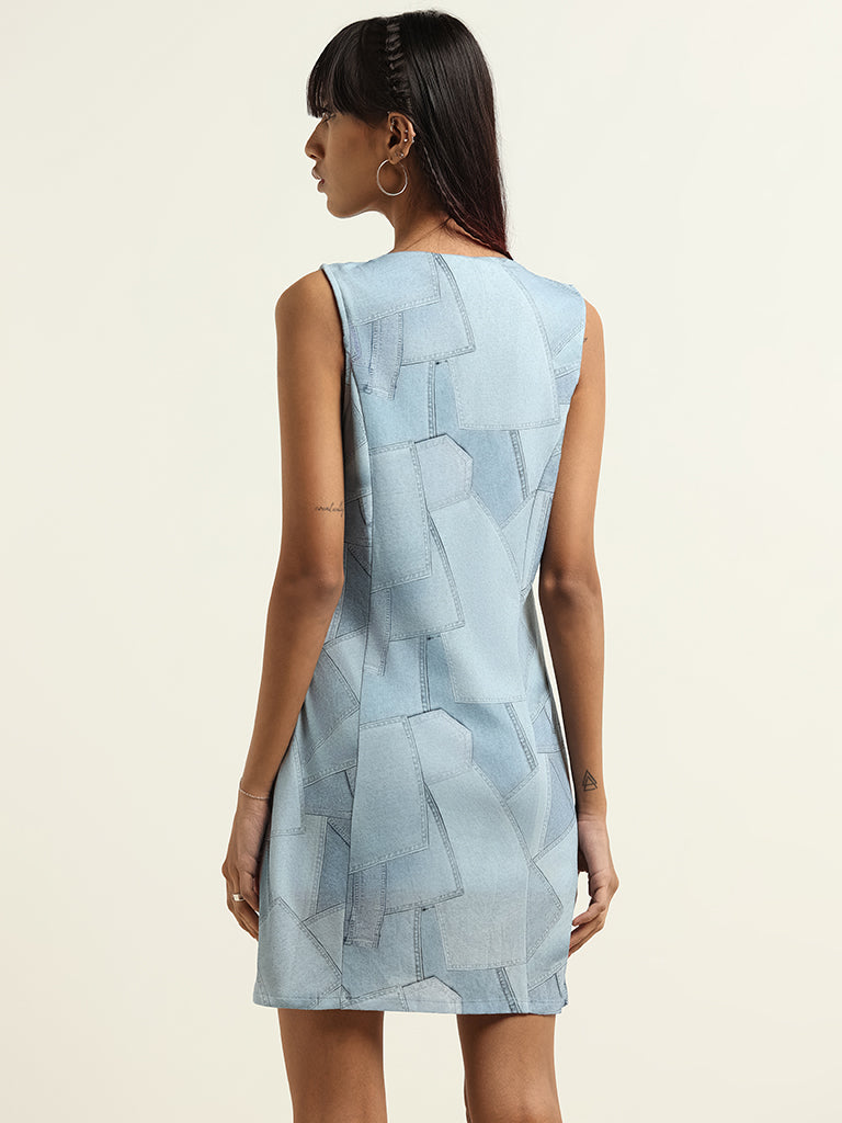 Nuon Blue Printed Dress