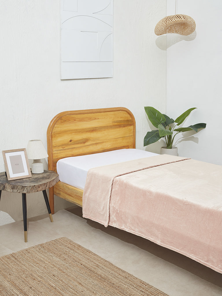 Buy Westside Home Light Pink Fleece Single Blanket from Westside