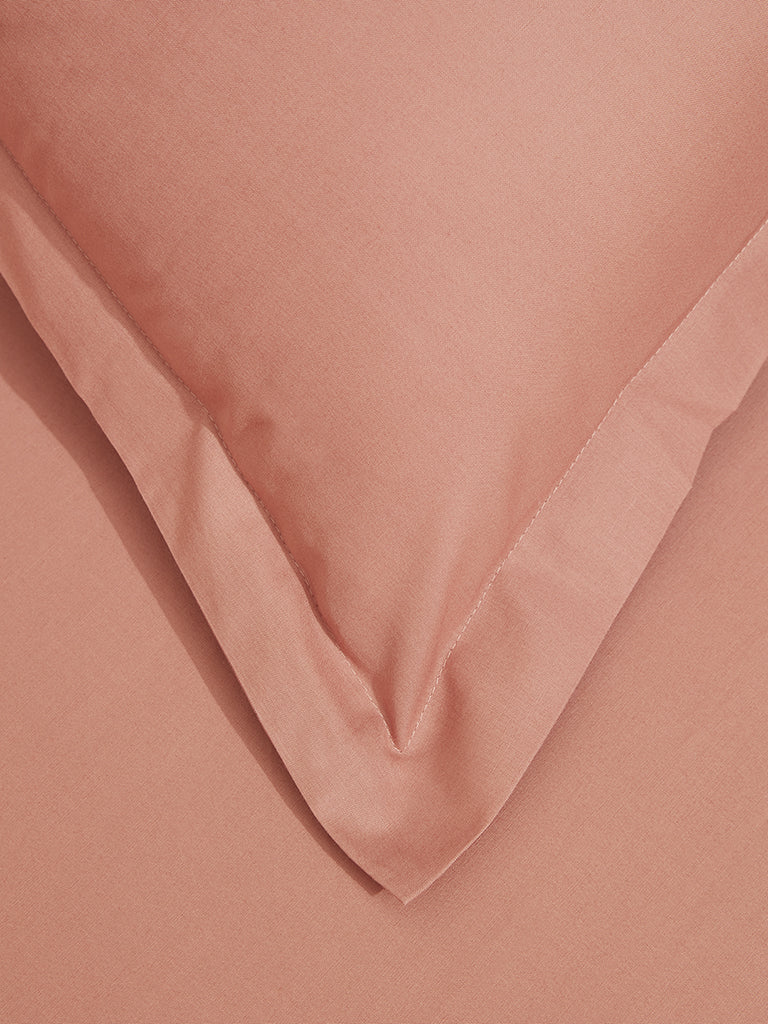 Westside Home Dusty Rose Double Bed Fitted Sheet and Pillowcover Set