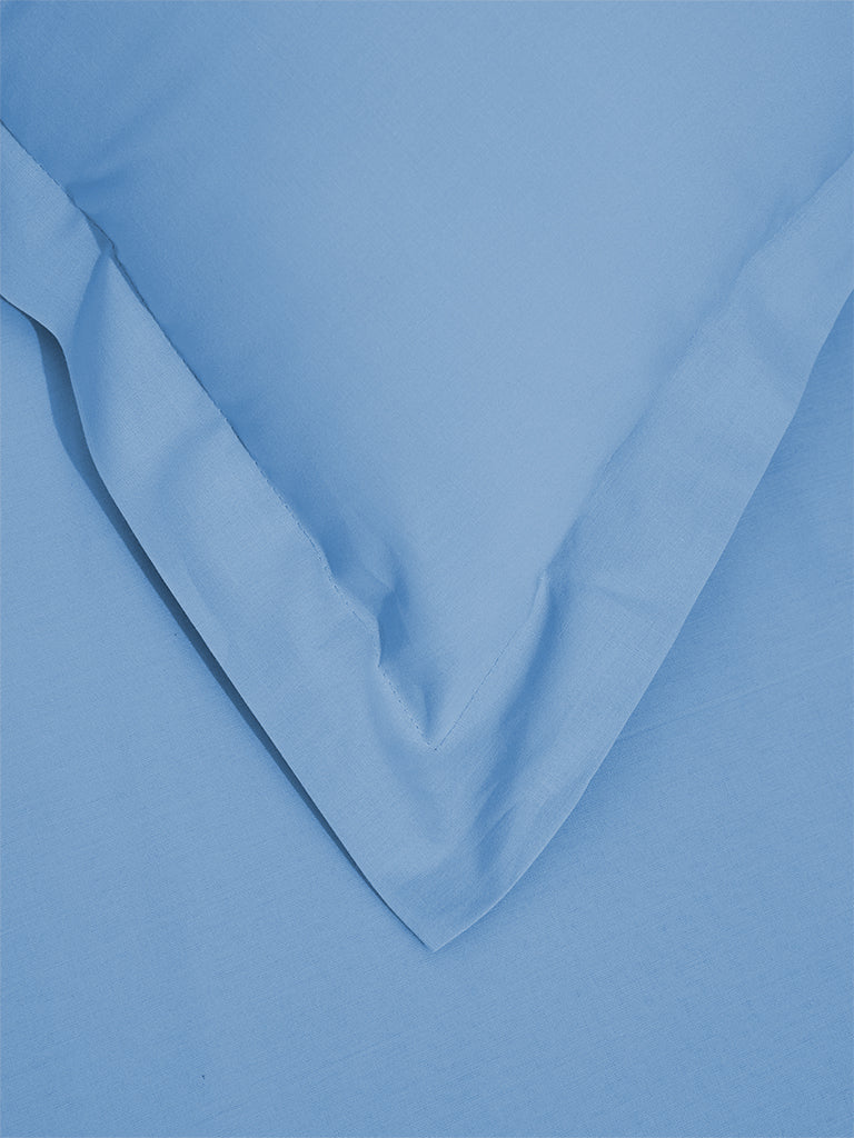 Westside Home Blue Double Bed Fitted Sheet and Pillowcover Set