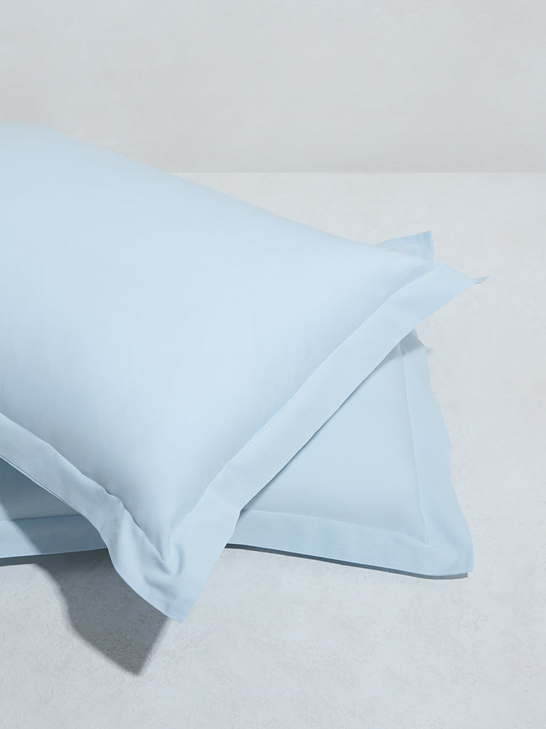 Westside Home Light Blue Solid Pillowcover (Set of 2)
