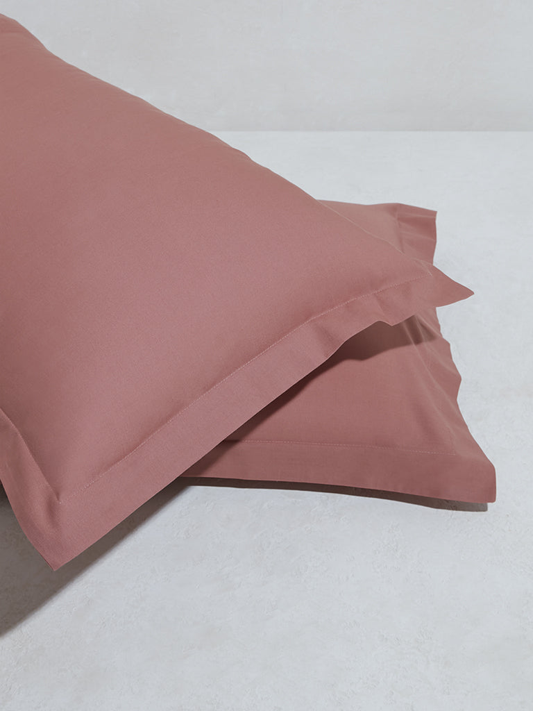 Westside Home Dusty Rose Solid Pillowcover (Set of 2)