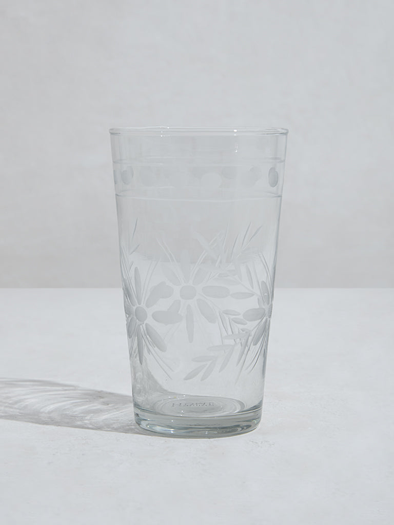 Westside Home Clear Etched Design Tall Glass
