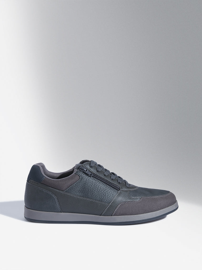 SOLEPLAY Dark Grey Solid Leather Sneakers