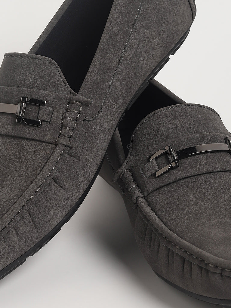 SOLEPLAY Grey Plain Loafers