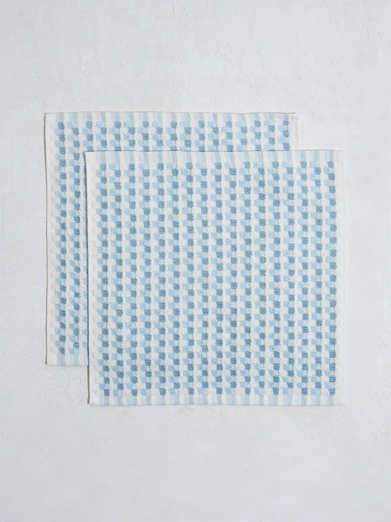 Westside Home Blue Face Towels (Set of 2)