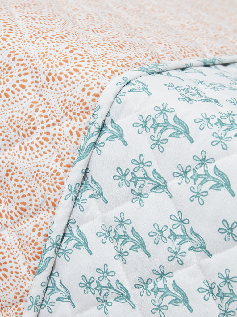 Westside Home Green Boho Print Double Comforter