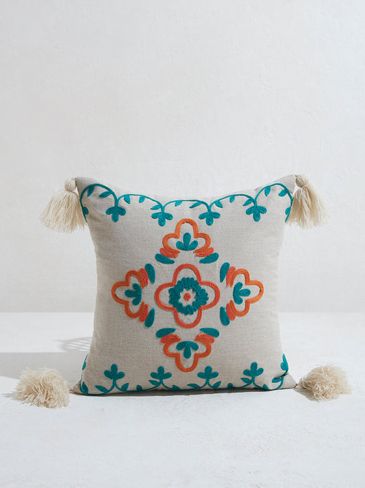 Westside Home Multicolor Damask Design Cushion Cover