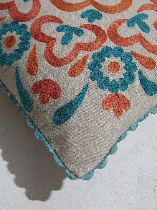Westside Home Multicolor Boho Damask Design Cushion Cover