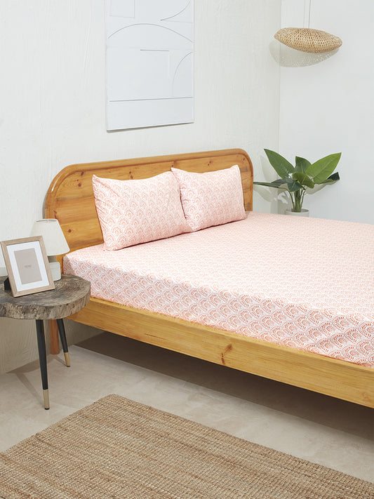 Westside Home Coral King Polycot Bedding and Pillowcover Set