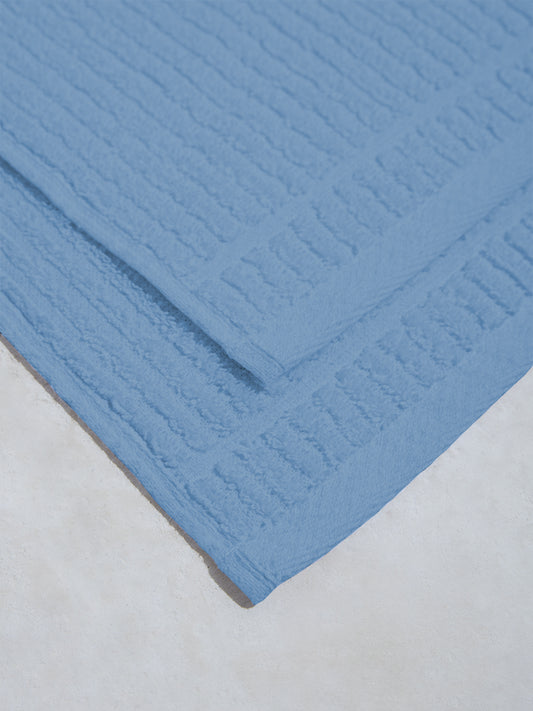 Westside Home Blue Face Towels (Set of 2)