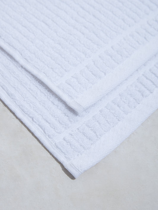 Westside Home White Face Towels (Set of 2)
