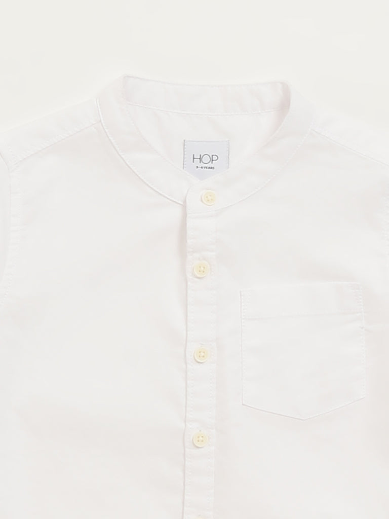 HOP Kids White Straight-Fit Shirt