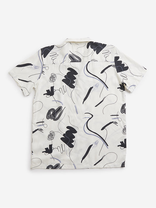 Y&F Kids Off-White Abstract Design Shirt
