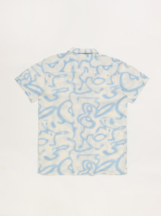 Y&F Kids Off-White Abstract Printed Shirt