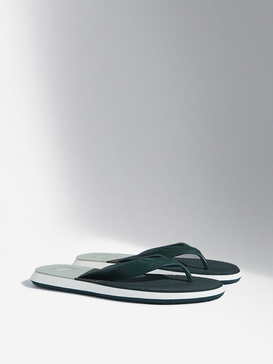 SOLEPLAY Green Colour-Blocked Flip-Flop