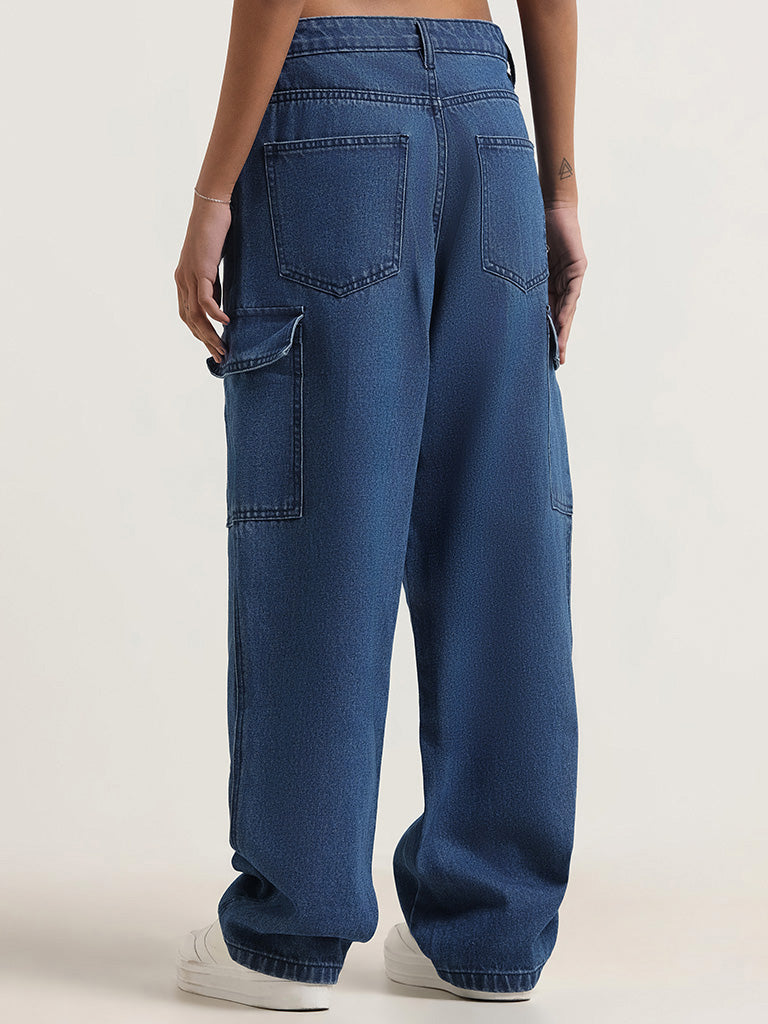 Nuon Blue Relaxed - Fit Mid Rise Jeans