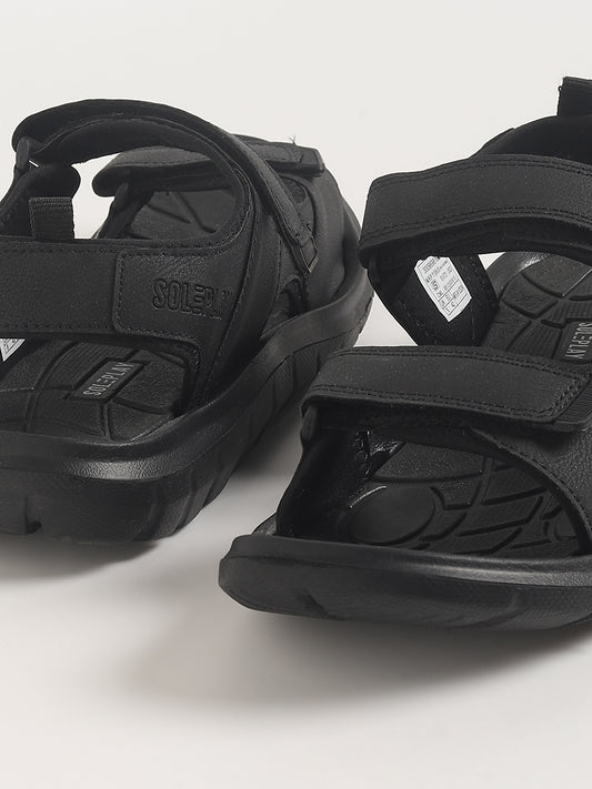 SOLEPLAY Black Strap-On Sandals