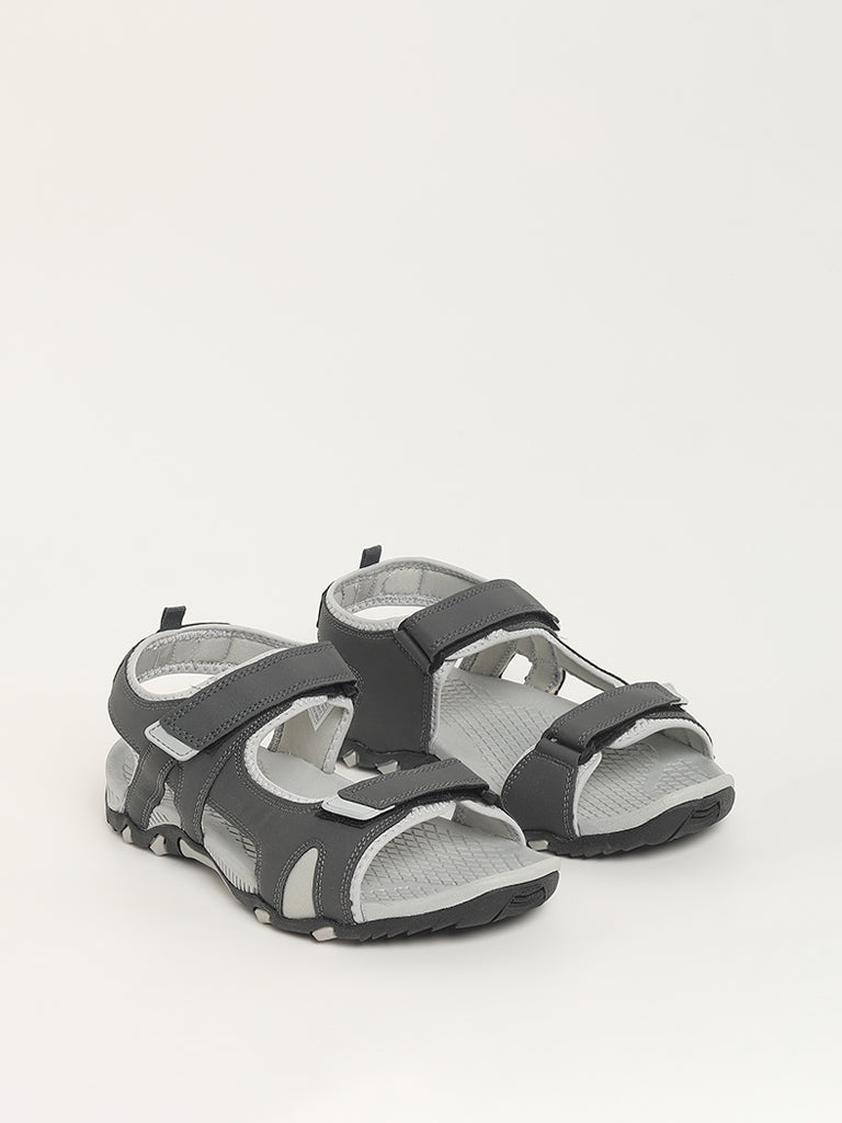 SOLEPLAY Grey Double Strap Velcro Sandals