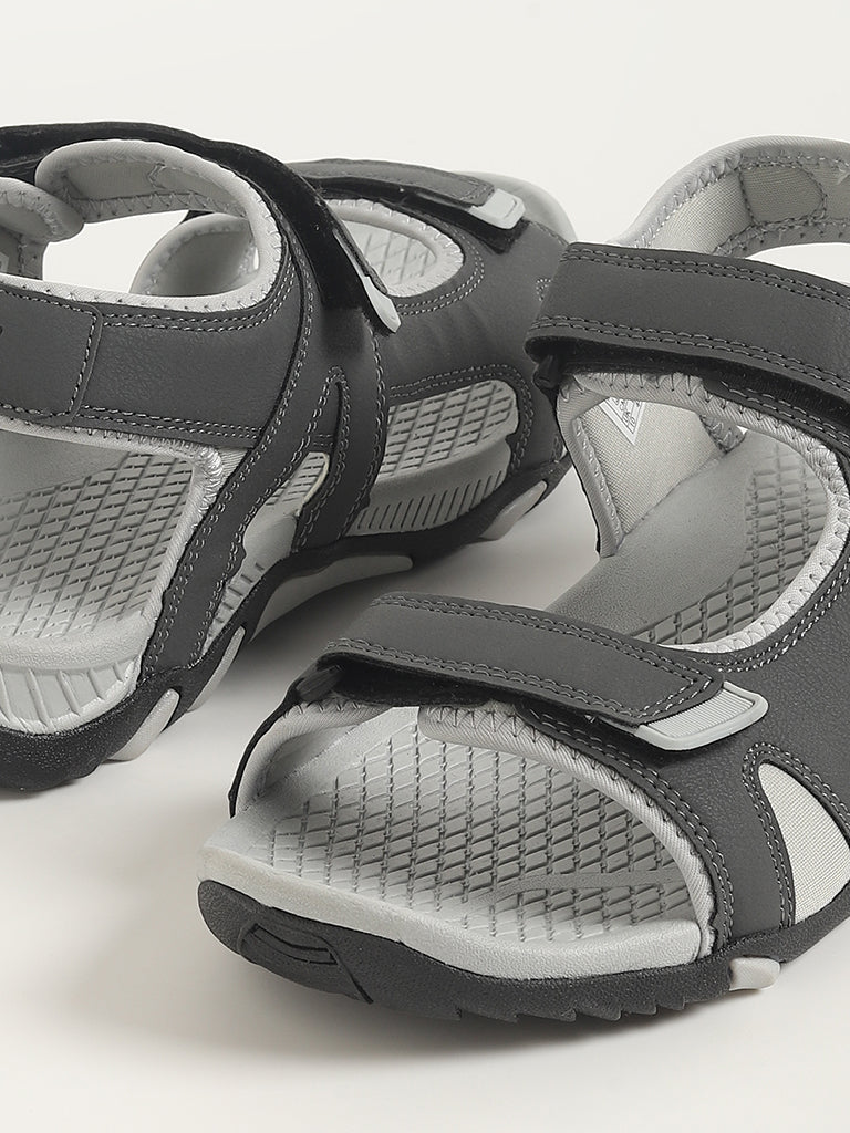 SOLEPLAY Grey Double Strap Velcro Sandals