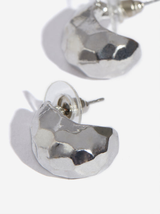 Westside Accessories Chunky Silver Textured Stud Earrings