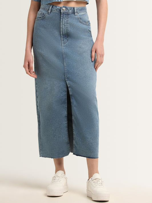 Nuon Blue Midi Denim Skirt
