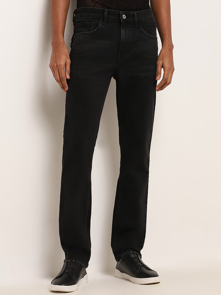 Nuon Black Slim Fit Mid-Rise Jeans