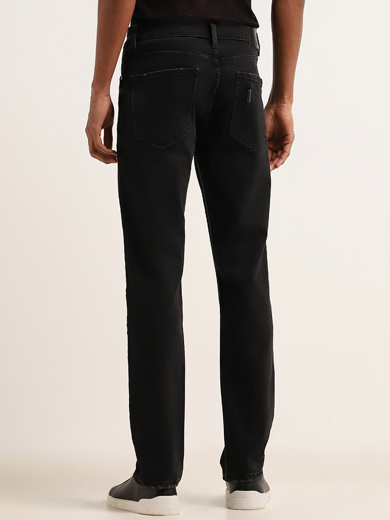 Nuon Black Slim Fit Mid-Rise Jeans