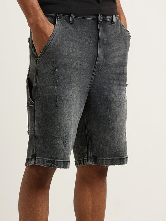 Nuon Black Relaxed Fit Bermuda Shorts