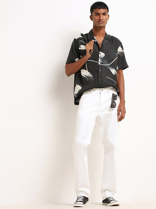 Nuon Black Graphic-Print Relaxed Fit Shirt