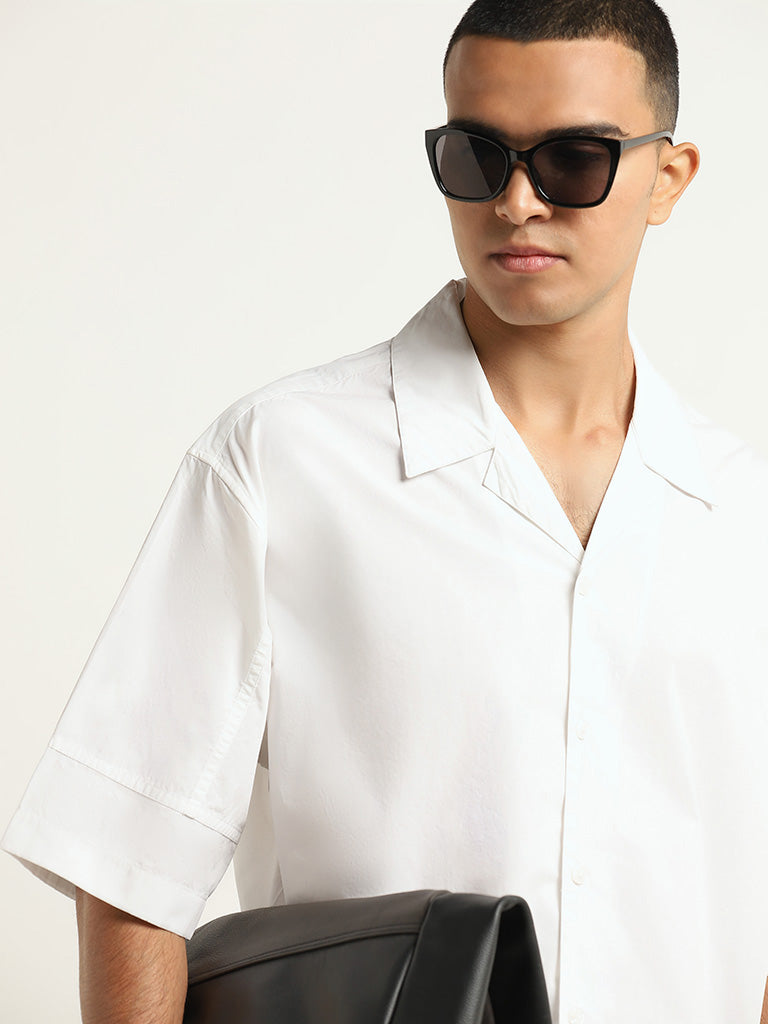 Nuon White Cotton Oversized Shirt