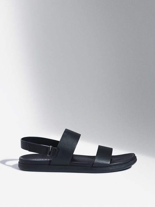 SOLEPLAY Black Multi-Strap Leather Sandals