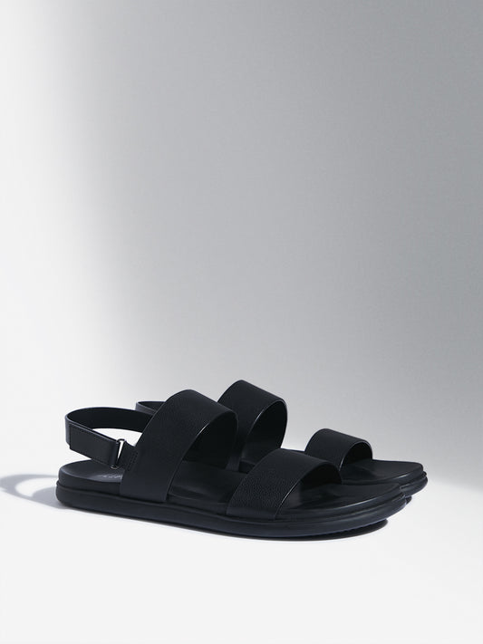 SOLEPLAY Black Multi-Strap Leather Sandals
