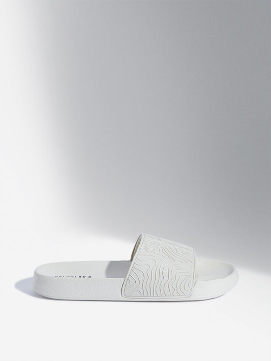SOLEPLAY Off-White Wave-Textured Slides