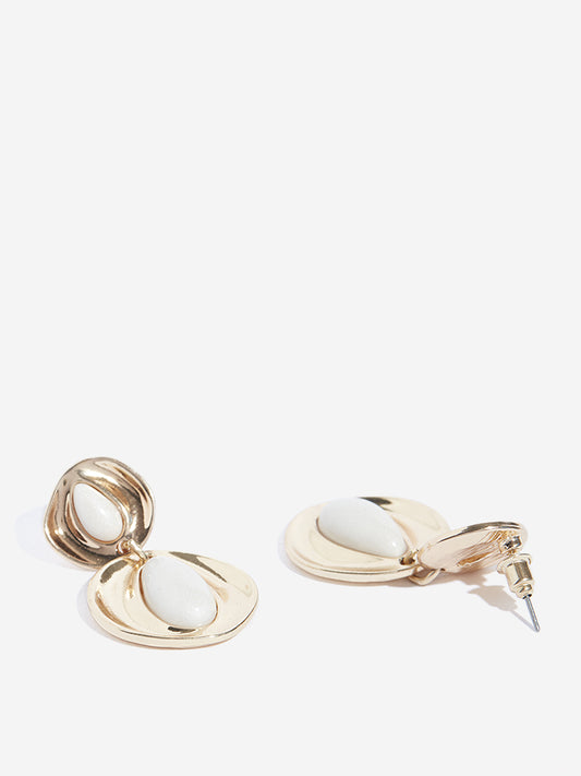 Westside Accessories Gold Round Design Earrings