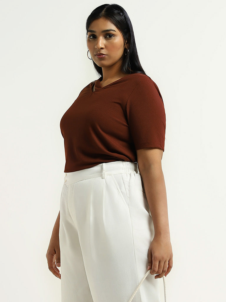 Gia Maroon Cut Out Top