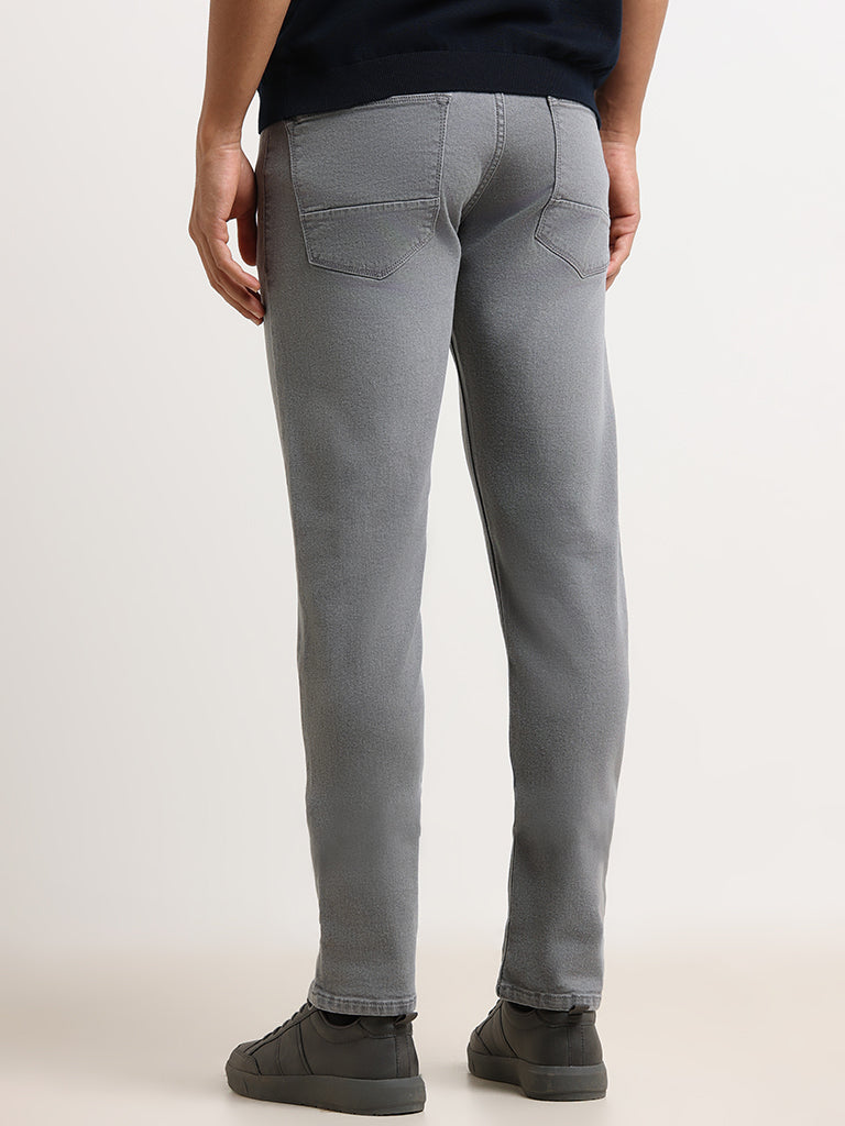 Ascot Grey Straight Fit Mid-Rise Jeans