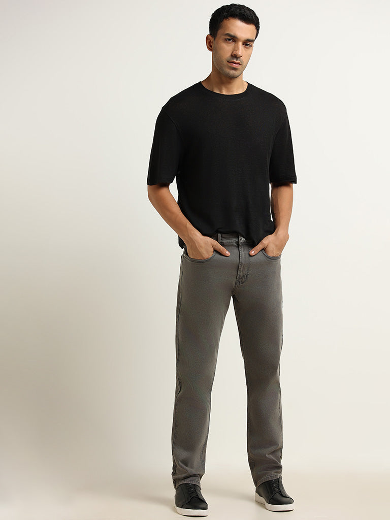 Ascot Grey Relaxed Fit Mid-Rise Jeans