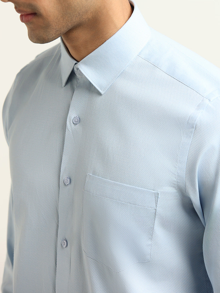 WES Formals Blue Ultra-Slim Fit Shirt