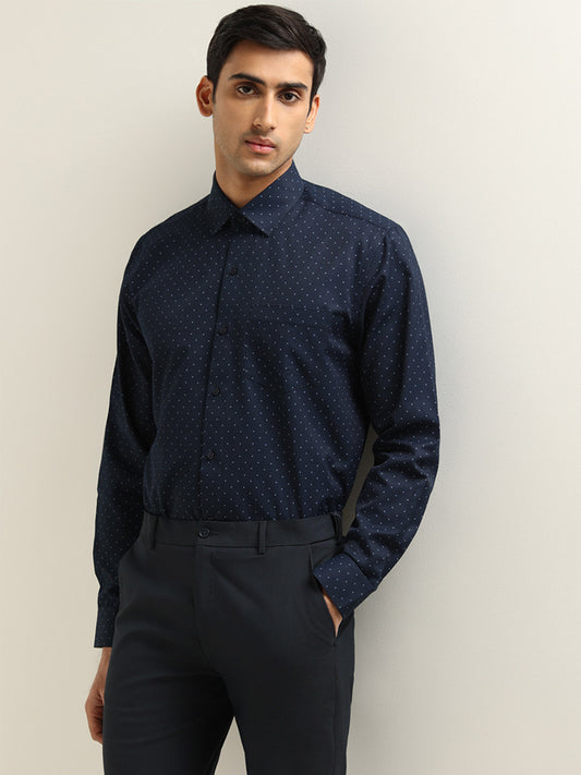 WES Formals Navy Ultra-Slim Fit Shirt
