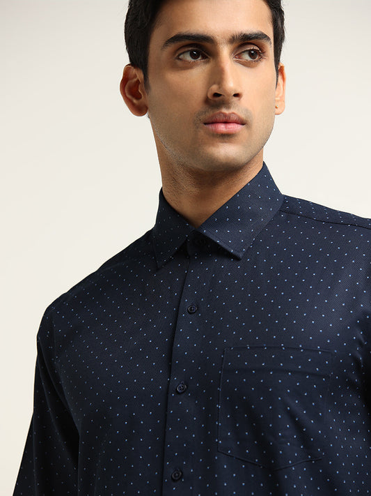 WES Formals Navy Ultra-Slim Fit Shirt