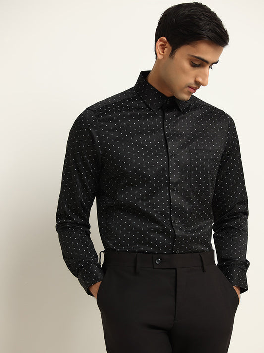 WES Formals Black Ultra-Slim Fit Shirt