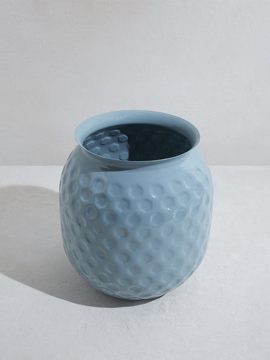 Westside Home Blue Short Cylindrical Pot