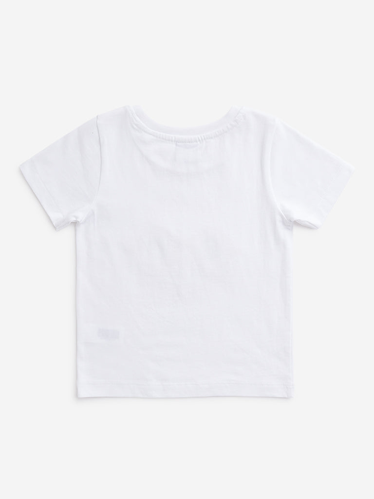 HOP Kids Off-White Printed T-Shirt