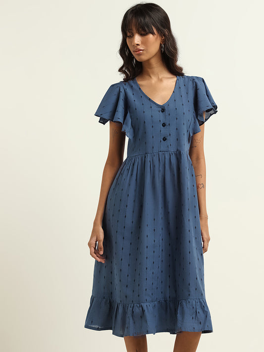 Bombay Paisley Blue Printed Cotton Dress