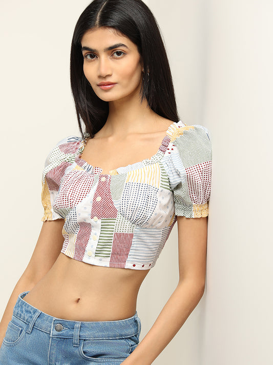 Bombay Paisley Multicolor Smocked Top