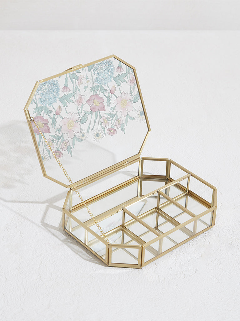 Westside Home Gold Floral Jewellery Box